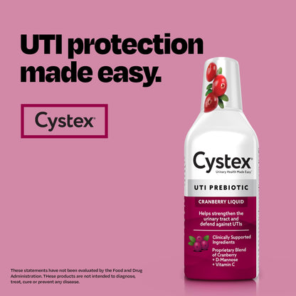 Cystex Urinary Tract Infection Support & Prevention - Cranberry Prebiotic Supplement with D-Mannose & Vitamin C for UTI Protection & Urinary Health Maintenance - 7.6 fl oz (Pack of 2) CystexBuy Supplements Australia