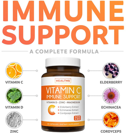 Super Greens & Vitamin C (1-Month Supply) Greens & C Synergy Bundle of Organic Super Greens Powder - Complete Superfood (60 Capsules) & & Vitamin C Immune Support (60 Vegetarian Caps)(Non-GMO) Healths Harmony buy supplements Au