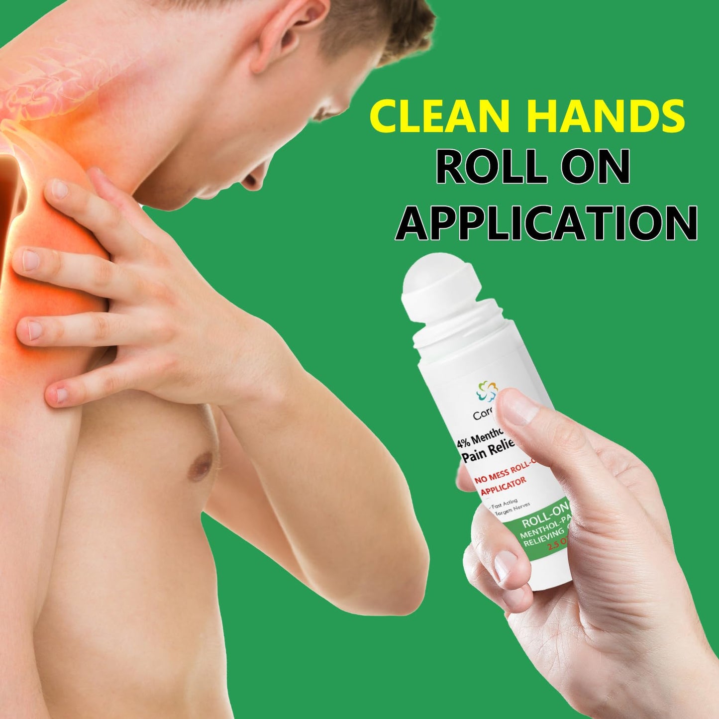 CARELIVING Roll On Pain Relief for Knee, Neck, Joint, Shoulder, Arthritis Pain Reliever, Sore Muscle Relief, Roll On Menthol Gel 2.5 Fl Oz (Pack of 2) CARELIVINGBuy Supplements Australia