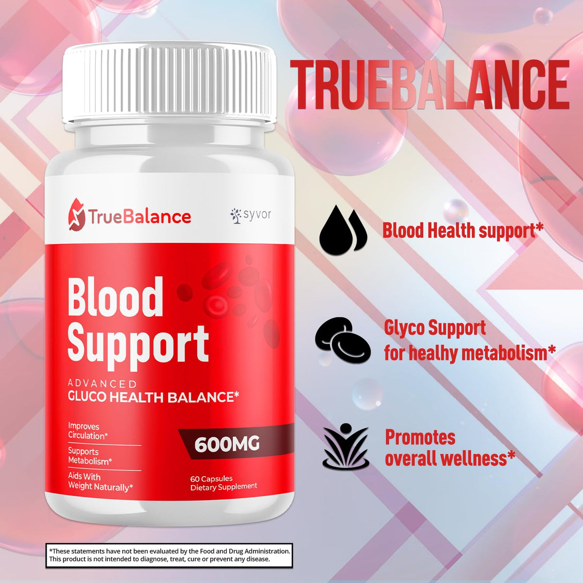 (3 Pack) True Balance Capsules, Official TrueBalance Glycogen Support Pills with All Natural Ingredients, Advanced Formula Support Supplement with Max Strength Vitamins for Women & Men (180 Capsules) Syvor buy supplements Au