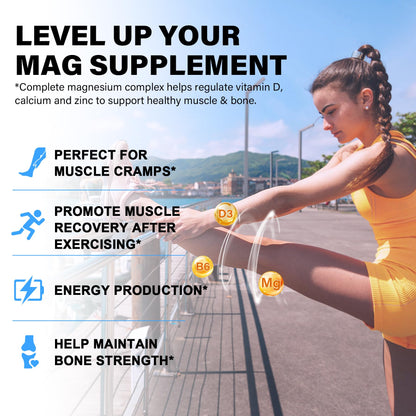 Magnesium Complex Supplement 8 Forms, 500mg Magnesium Glycinate, Malate, Citrate, High Absorption Mg for Calm, Sleep, Mood & Healthy Muscle, Pack of 2, Total 120 Vegan Capsules EnvyCure buy supplements Au