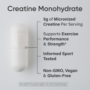 Sports Research® Creatine Monohydrate Capsules - Supports Workout Recovery, Lean Muscle gain, Performance and Strength* - Non-GMO, Vegan Certified - 5g per Servings - 30 Servings Sports Research buy supplements Au