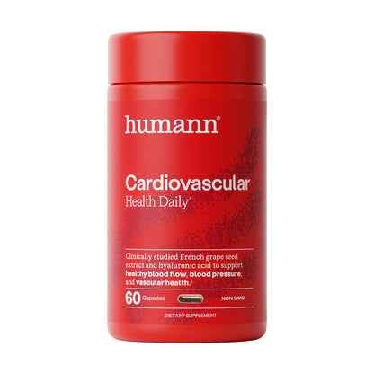 Humann Cardiovascular Health Daily, 4-in-1 Vascular & Blood Pressure Support, Grape Seed Extract Capsules & Hyaluronic Acid Circulation Supplements, Plant-Based Non-GMO, 60 Capsules Humann buy supplements Au