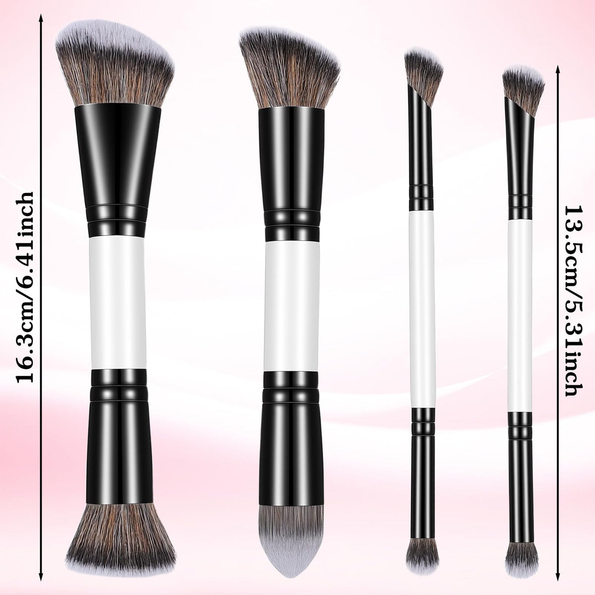 KFHENSOM 4PCS Foundation Contour Conceal Brush Set Dual-Ended Makeup Brushes Set Professional Powder Blush Concealer Eyeshadow Kabuki Foundation Brush Kit for Liquid Loose Powder Cream KFHENSOMRBuy Supplements Australia