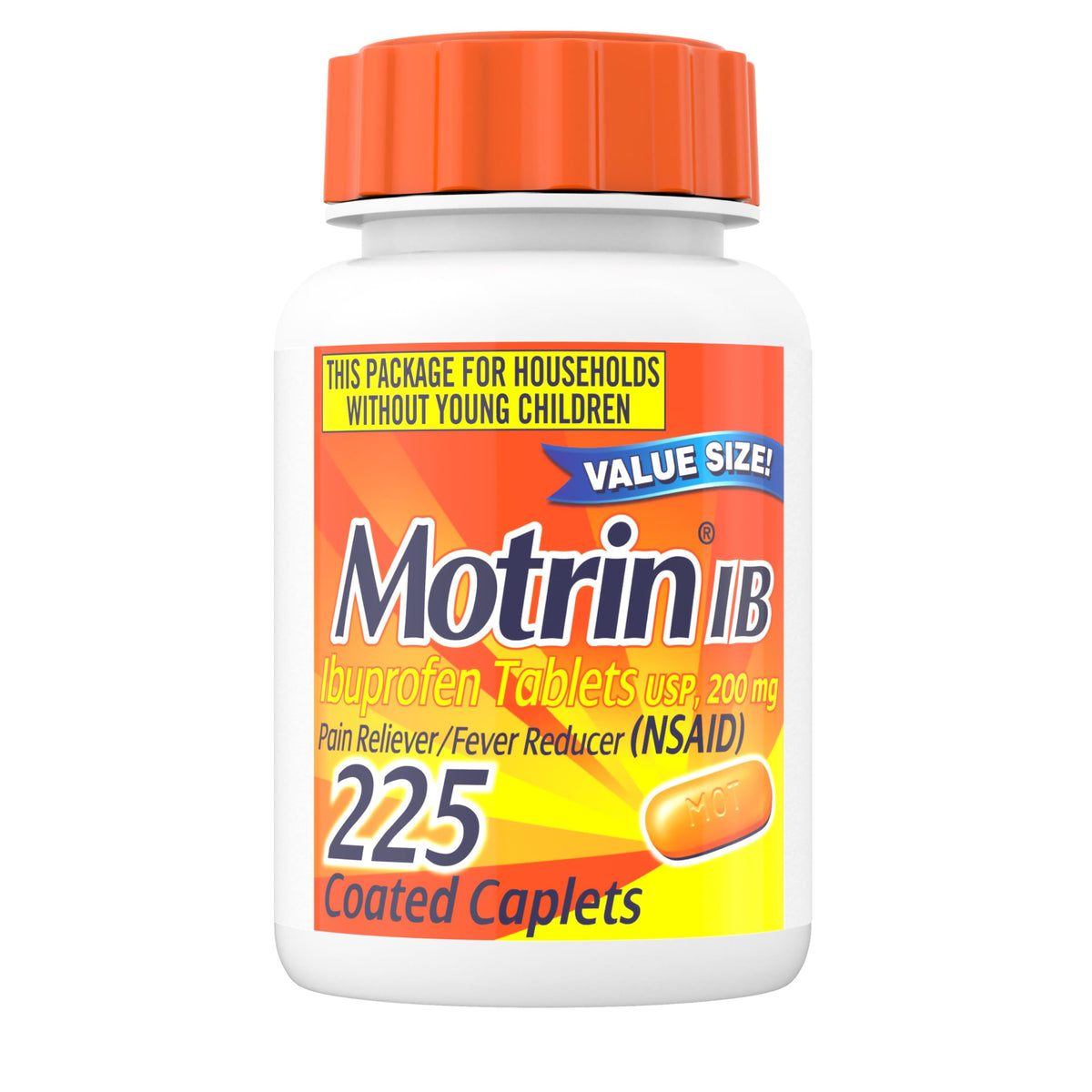 Motrin IB Ibuprofen 200mg Tablets, Ibuprofen Pain & Fever Reliever for Headache, Backache, Muscular Aches, Menstrual Pain & Minor Arthritis Pain, Over-The-Counter NSAID Medicine, 225 ct Motrin buy supplements Au
