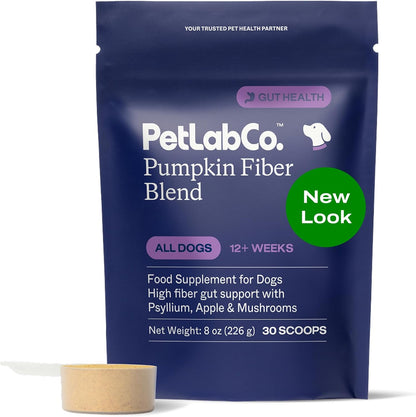 PetLab Co. Pumpkin Powder for Dogs, Supplement Powder | Fiber-rich prebiotic powder sprinkled onto food to support firm stools and a balanced gut