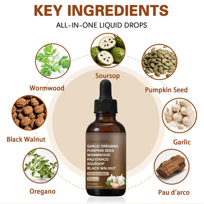 SERSANVE Natural Black Walnut Wormwood Gut Cleanse | Black Walnut Clove Drops with Pumpkin Seed, PAU D’Arco, Soursop, Garlic and Oregano | Vegan, Alcohol-Free Formula for Digestion Support, 2 fl oz SERSANVE buy supplements Au