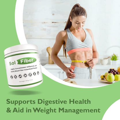 SolFiber Prebiotic Powder Supplement, Non-GMO Alternative to Fiber Gummies, Supports Digestive Health, Easy-to-Mix and Highly-Concentrated Fiber Powder, 7 Ounces, 60 Servings