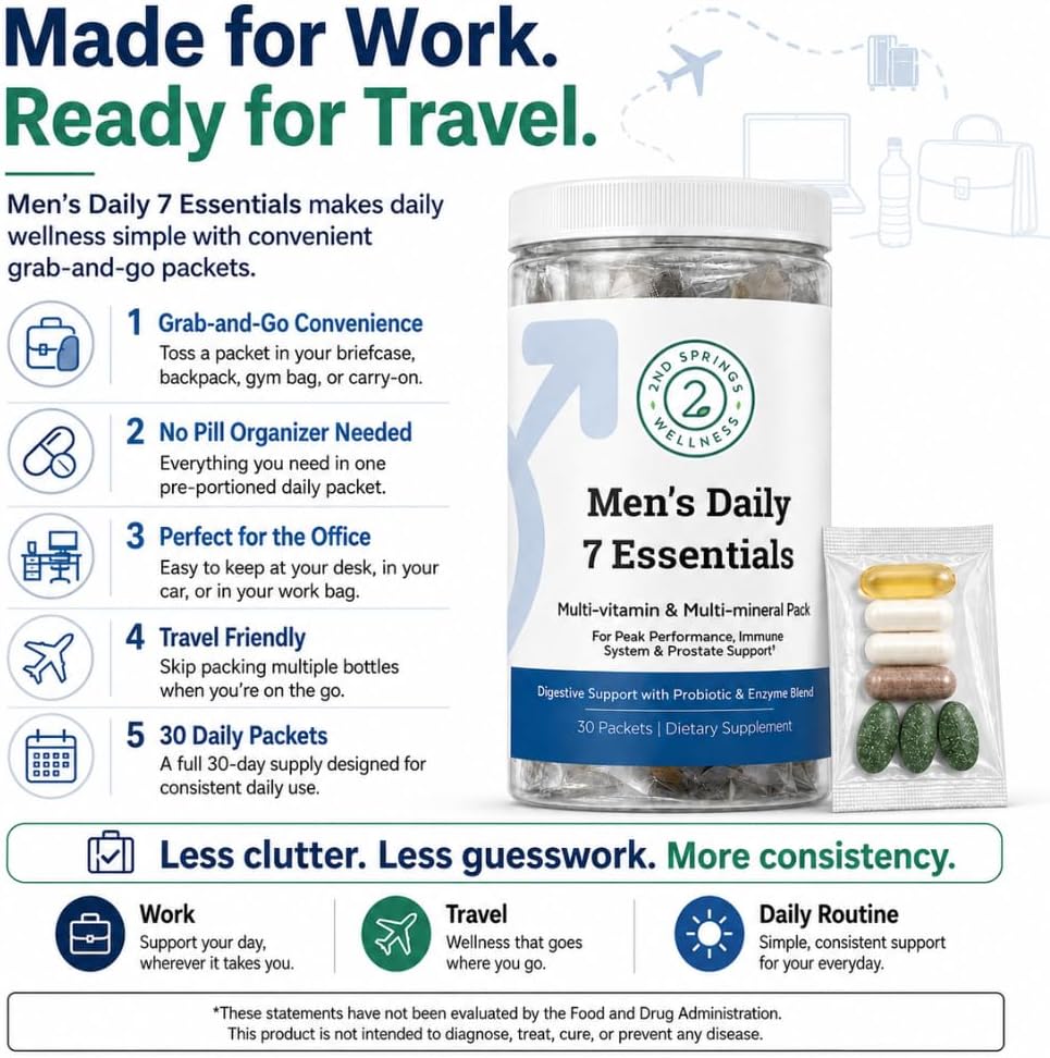 Men's & Women's Daily 7 Essentials Bundle - Complete Multivitamin Packs for Optimal Health and Vitality