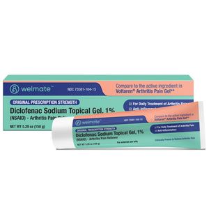 Supplement Product​WELMATE - Diclofenac Sodium Topical Gel 1% (5.29 oz) - Arthritis Pain Reliever & Mobility Aid - Pain Relief Cream/Gel - GlowUpCaUSA