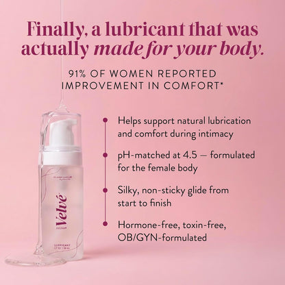 Velve Water-Based Personal Lubricant - pH Balanced, Aloe & Hyaluronic Acid