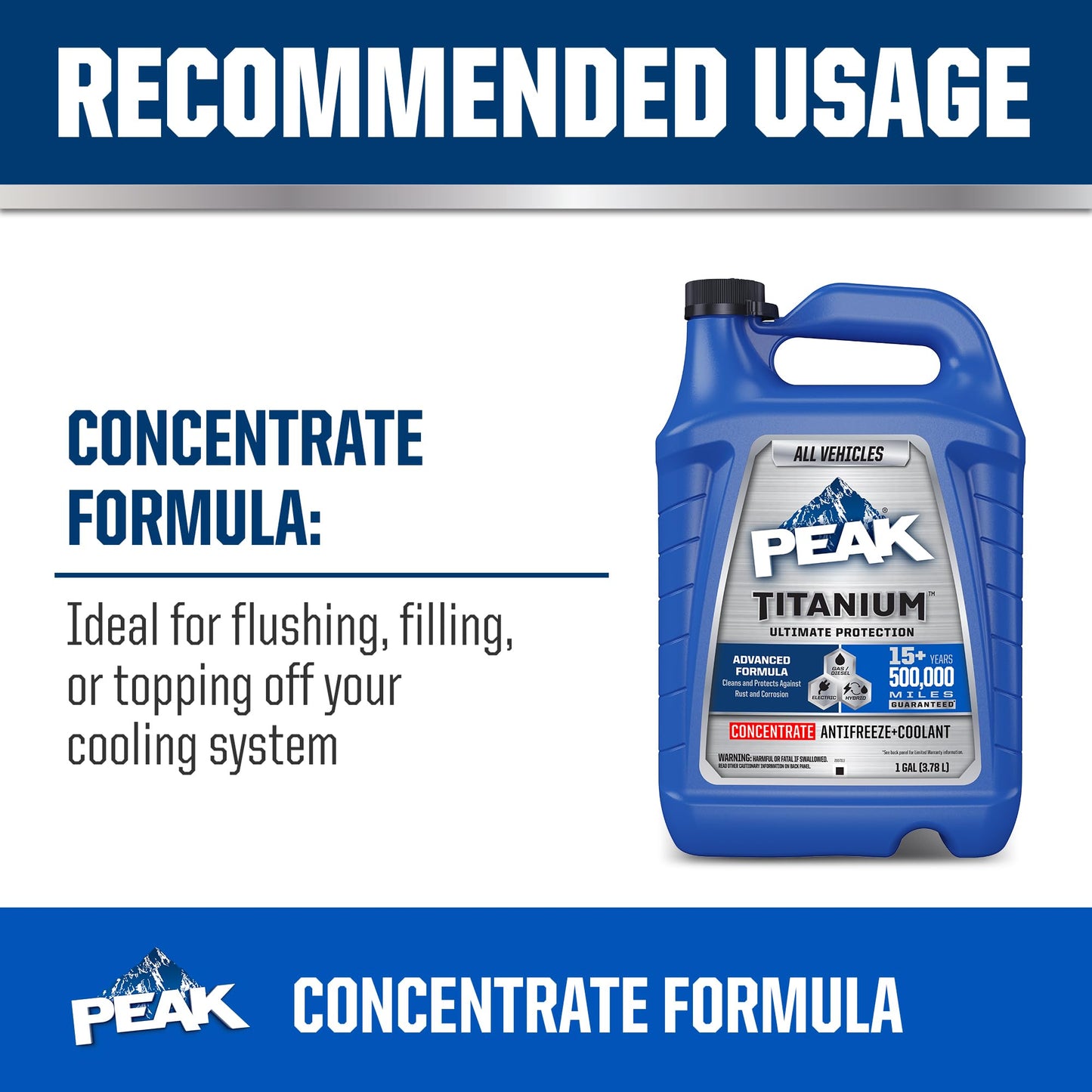 PEAK Titanium Concentrate Prediluted Antifreeze and Coolant for All Engine Cooling Systems, Long-Lasting Yellow Engine Coolant/Antifreeze for Lifetime Engine Protection in All Vehicles, 1 Gal. PEAKBuy Supplements Australia