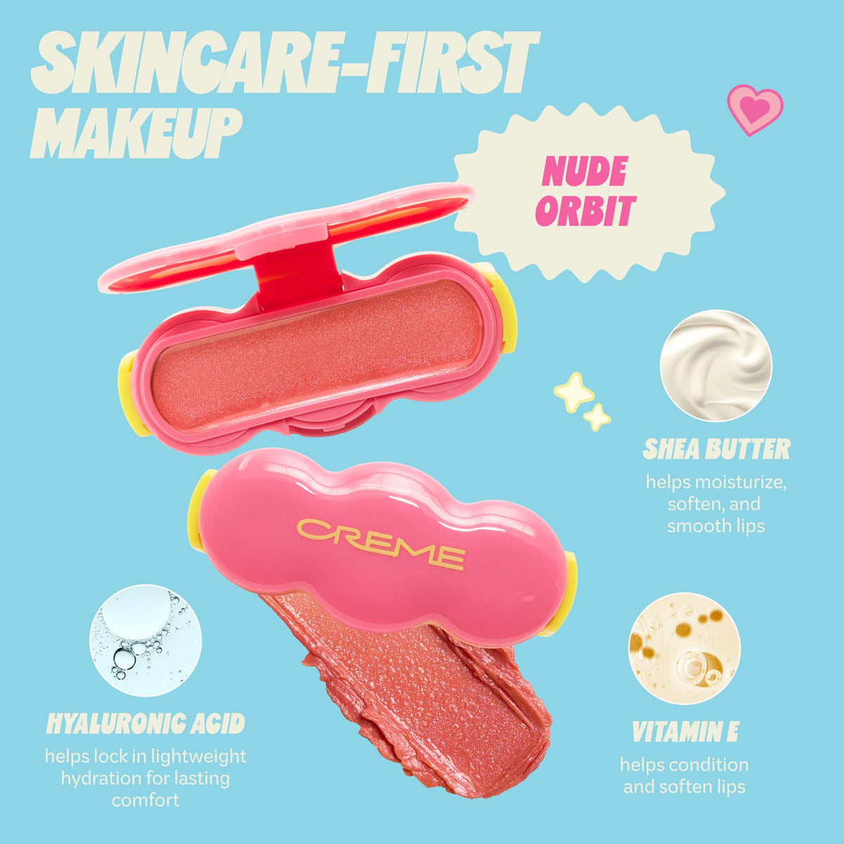 The Crème Shop Shimmer Pop Clip-On Lip Gloss | Korean Makeup, Cute Clip Accessory, Hydrating, Non-Sticky, Shea Butter, Hyaluronic Acid, Vitamine E- Nude Orbit The Crème ShopBuy Supplements Australia
