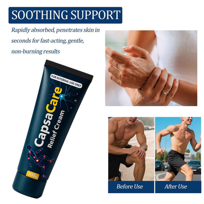 CapsaCare Neuropathy Relief Cream - with Capsaicin & Arnica, Menthol for Muscle & Joint Comfort, Fast Absorbing Formula for Feet, Hands, Legs, and Waist (2Pcs)