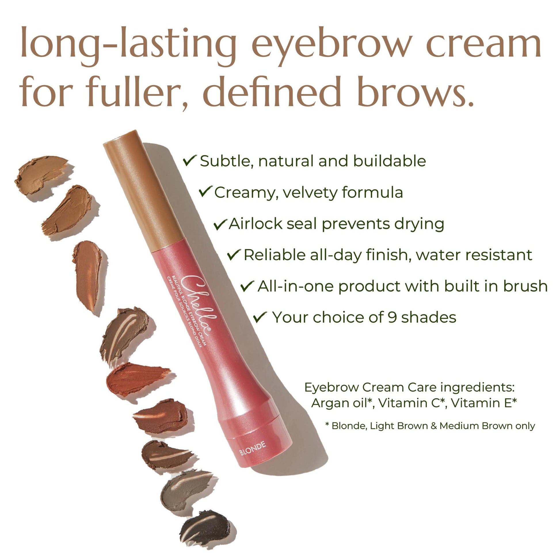 Chella Eyebrow Cream, Marvelous Medium Brown - Vegan, Cruelty Free, Paraben Free, Gluten Free Eyebrow Pomade Makeup - Long Wearing, Velvet Consistency, Water Proof ChellaBuy Supplements Australia