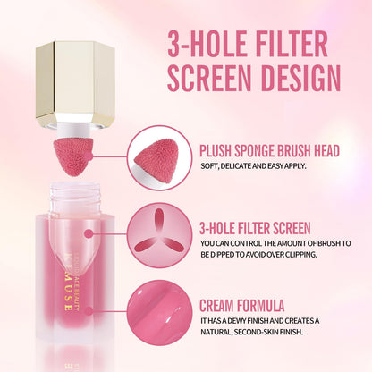KIMUSE Liquid Blush, Long-Wearing Pigmented Soft Cream Face Blush, Waterproof, Smudge Proof, Dewy Finish KIMUSEBuy Supplements Australia