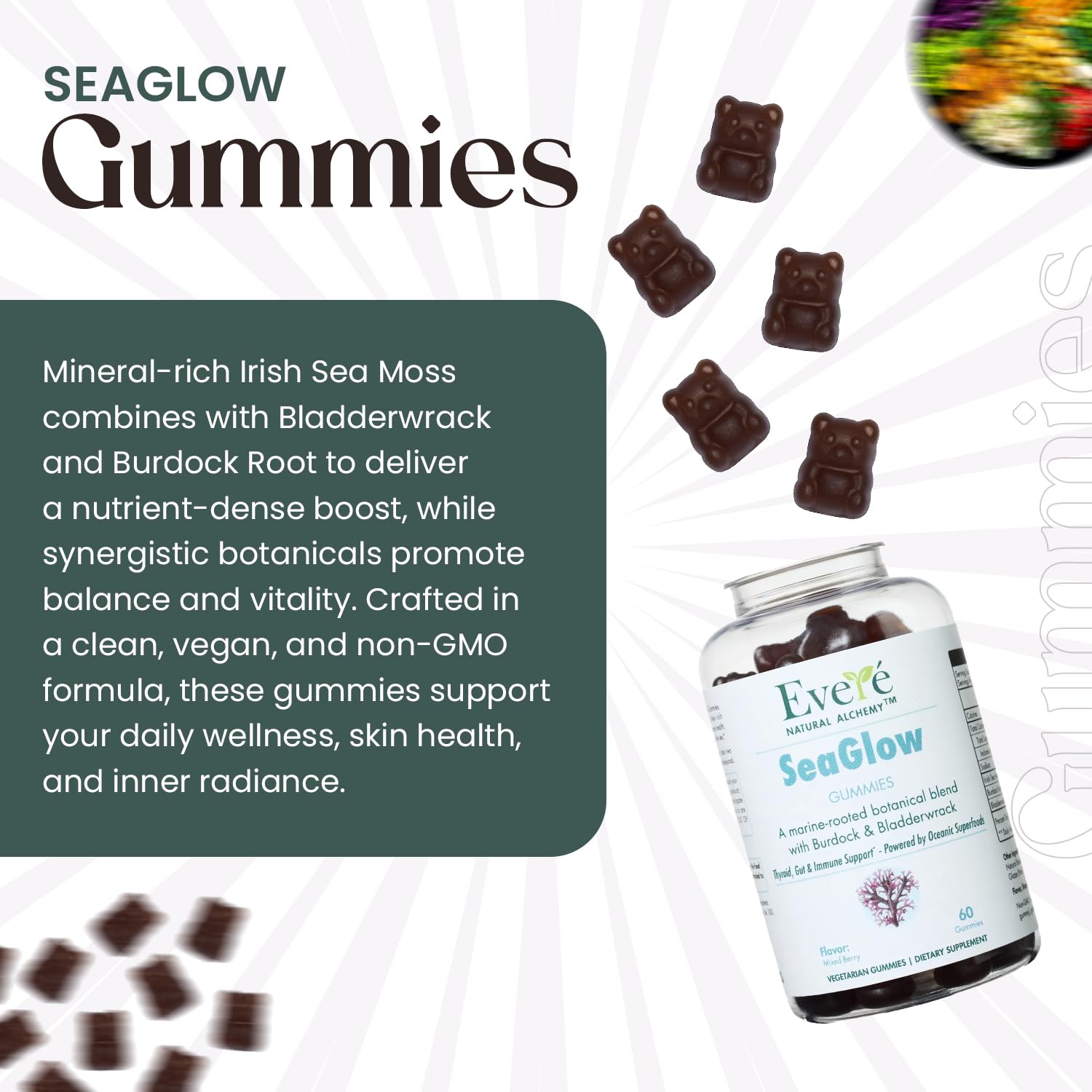 The EverÉ Natural Alchemy Sea Moss with Bladderwrack & Burdock Root – Vegan, Plant-Based Gummies with Minerals & Botanicals – Mixed-Berry Flavor, Non-GMO & Gluten-Free The EverÉ Natural Alchemy buy supplements Au