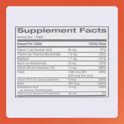 Rugby Nephro-Vite Vitamin B and C Complex Tablets - Dietary Supplement - 100 Count (1 Pack) RUGBY LABORATORIES