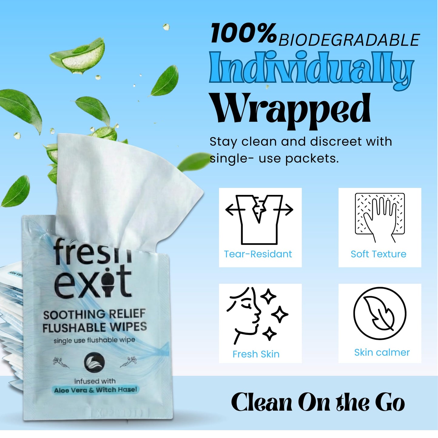FreshExit Flushable Hemorrhoid Wipes – 36 Count – Individually Wrapped with Witch Hazel & Aloe Vera, Large Discreet Travel Wipes for Adults, Soothing & Gentle on Skin FreshExitBuy Supplements Australia