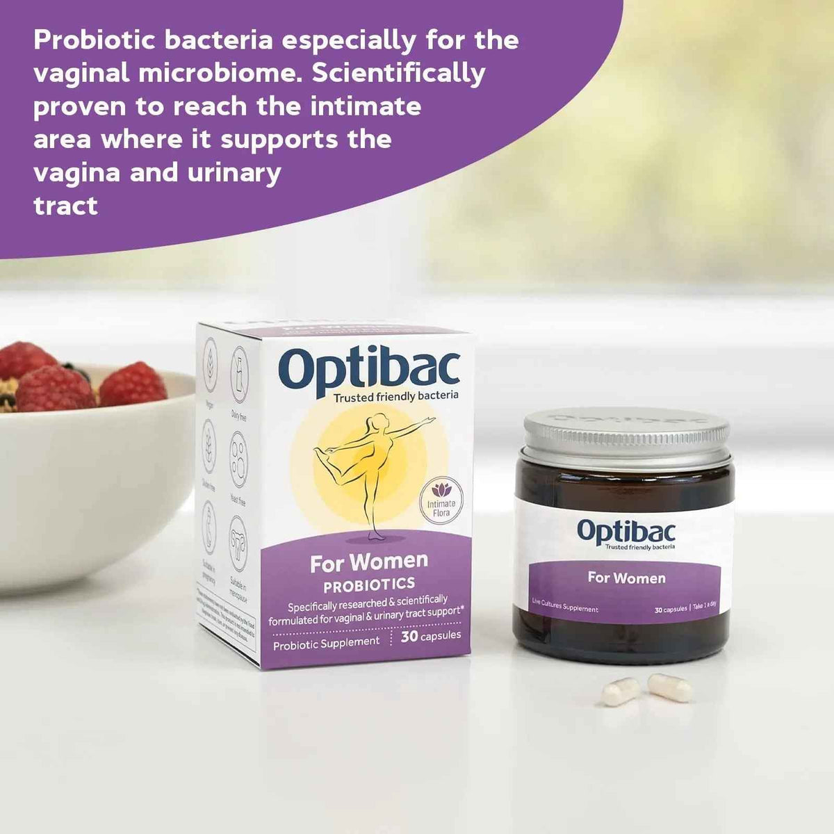 Optibac Probiotics for Women - Vegan Probiotic to Support Vagina Flora and Urinary Tract Health - 14 Capsules