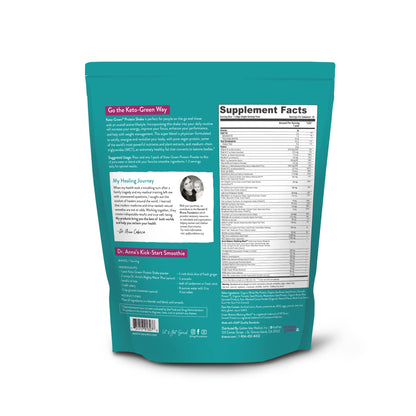 Keto-Green Chocolate Vegan Protein Powder for Women by Dr. Anna Cabeca | Plant Based Protein Powder with Greens | Dairy Free, Sugar Free | Protein Shake 40 Servings