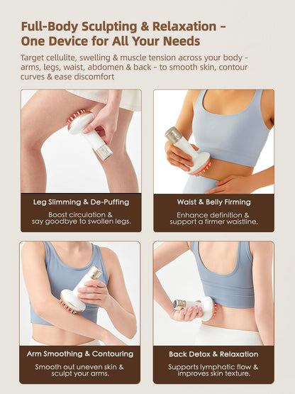 Yuonry Lymphatic Drainage Massager & Anti Cellulite Massage Tool, Reduce Stretch Marks & Cellulite, for Legs, Arms & Belly, Body Sculpting Machine with Microcurrent, Light, Heat & Vibration,White Yuonry buy supplements Au