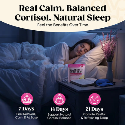 Venture Pal Calm Drink Mix, 12-in-1 Cortisol Reducer & Sleep Aid | Magnesium Glycinate, Ashwagandha, L-Theanine & Vitamin D, Calm Magnesium Powder for Relax & Focus, No Sugar, Non GMO