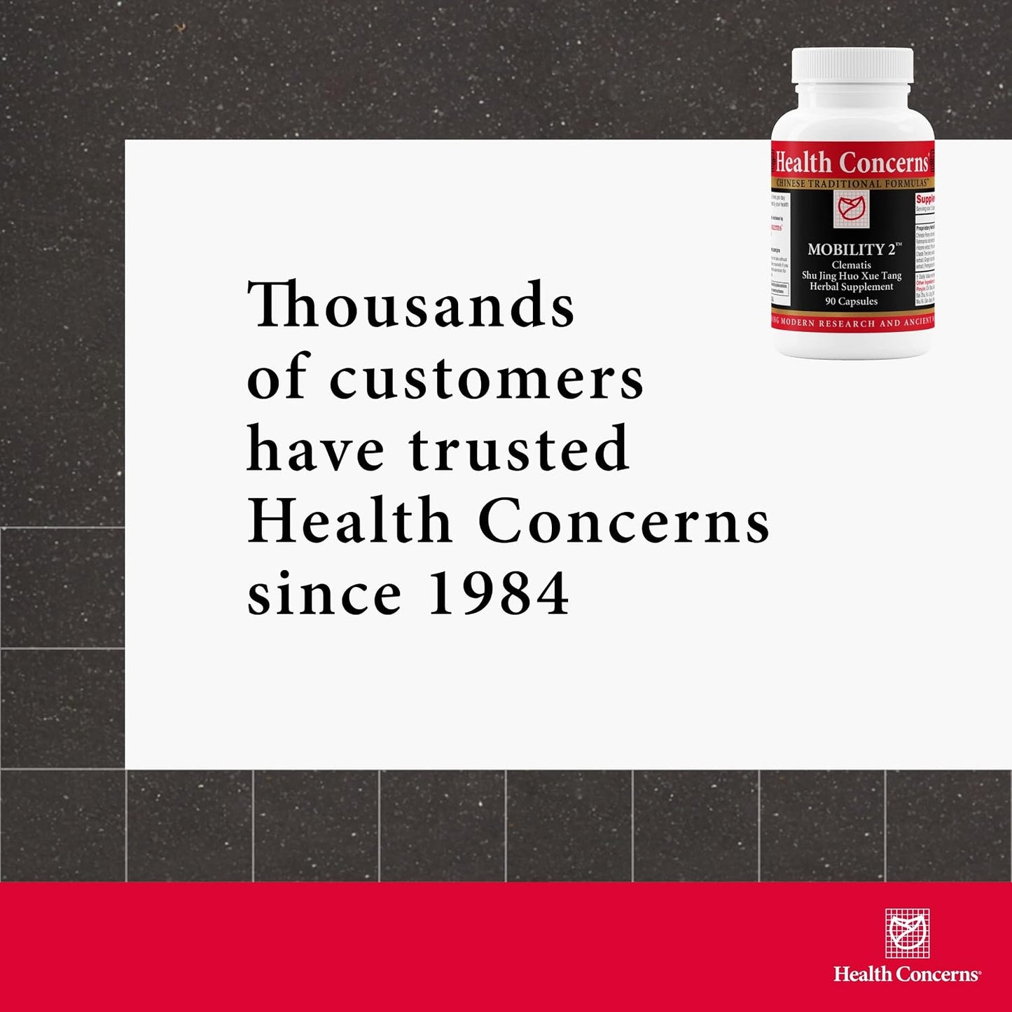 Health Concerns Mobility 2 – Joint Health Support Supplement for Men & Women – Chinese Herbal Circulation Support – Natural Joint & Muscle Aid – Herbal Extracts – 90 Capsules