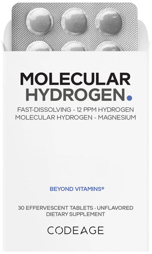 Codeage Molecular Hydrogen Supplement - Fast-Dissolving 12 PPM Hydrogen Water Tablets with Elemental Magnesium - Hydration Tablet Body Function - Unflavored, Vegan, Non-GMO, Gluten-Free - 30 Tablets CodeageBuy Supplements Australia