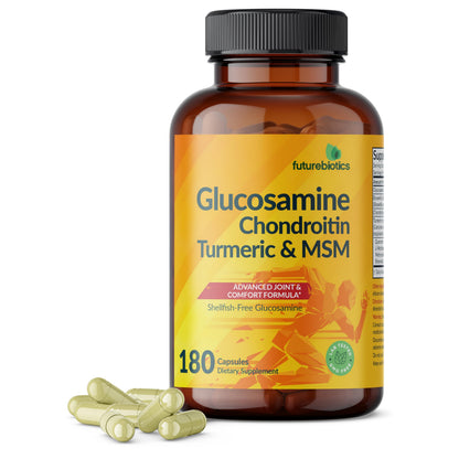 Futurebiotics Glucosamine Chondroitin Turmeric & MSM Advanced Joint Formula, Supports Healthy Joints & Mobility - Non-GMO, 90 Capsules