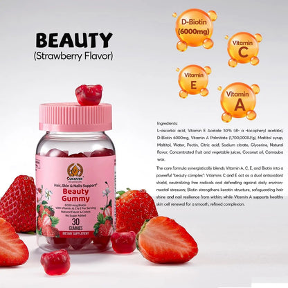 Women's Multivitamin Gummy Pack, 3 Support for Hair Skin Nails Sleep Daily Health, Vitamins A, D, C, E, Biotin, Ashwagandha SUNGIVEN