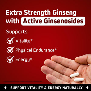 Herbtonics Korean Red Panax Ginseng 1500mg - Energy Supplement for Peak Performance, Focus & Vitality - High Potency Ginseng Root Extract - 120 Vegan Capsules HerbtonicsBuy Supplements Australia