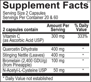 The Source Matters Alleviator Clear-ME SR Seasonal Allergy Relief and Immune Support | Quercetin, Bromelain, Stinging Nettles, NAC, and Vitamin C (40 Capsules) THE SOURCE MATTERS buy supplements Au