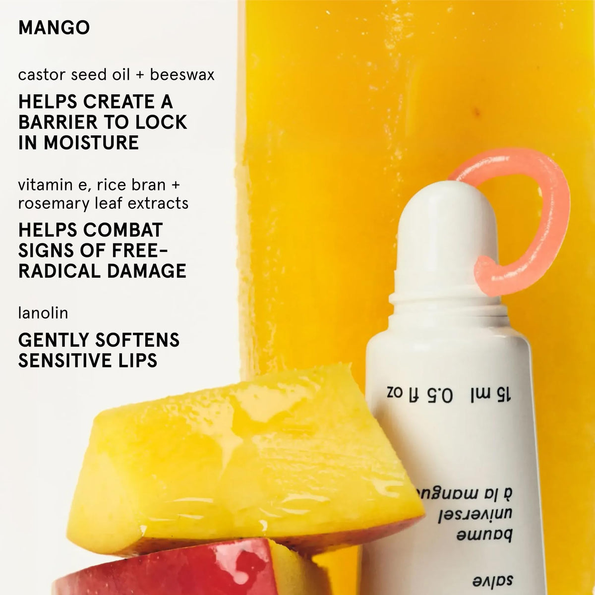 Glossier Balm Dotcom Hydrating Tinted Lip Balm - Universal Salve, Up to 12Hr Moisture for Dry Lips, Cuticles & Skin - Lanolin, Beeswax & Castor Oil - Mango, Tropical Peach Tint, 15ml GlossierBuy Supplements Australia