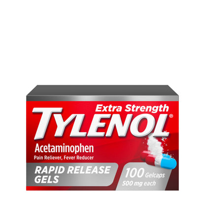 Tylenol Extra Strength Acetaminophen Rapid Release Gels, Fast, Strong Pain Relief, Fever Reducer, 500 mg Gelcaps with Laser‑Drilled Holes for Fast Release, OTC Medicine, 100 Count Tylenol buy supplements Au