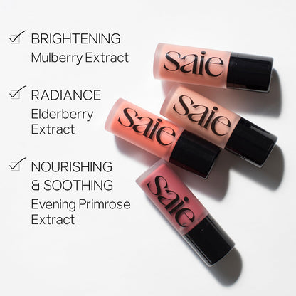 Saie Mini Glowy Super Gel Lightweight llluminator & Makeup Primer - Sunglow (0.5 oz) + Dew Blush - Lightweight Liquid Blush with a Blendable + Buildable Cream Finish - Sweetie (.40 oz) SaieBuy Supplements Australia