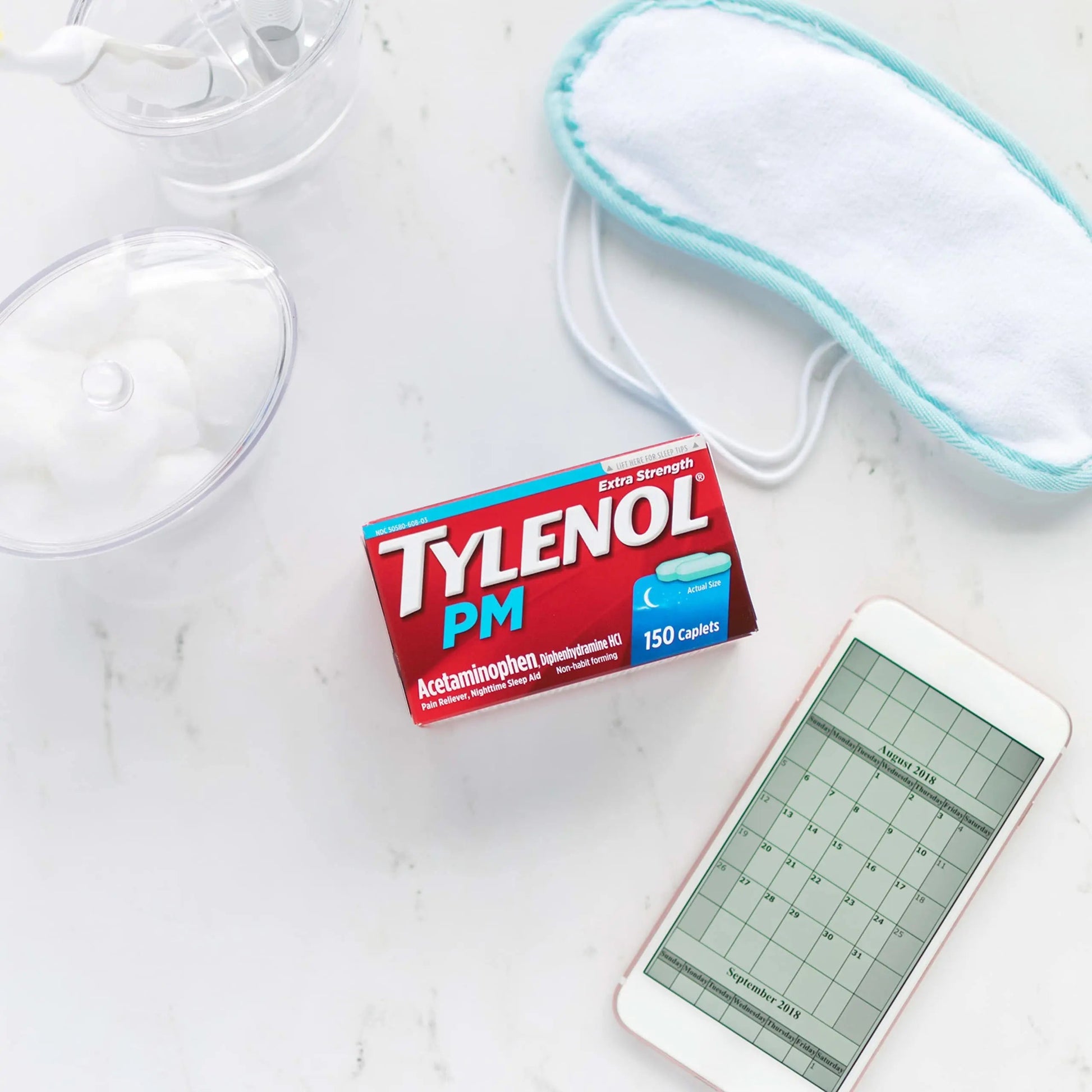 Tylenol PM Extra Strength Nighttime Pain Reliever Sleep Aid Caplets with Acetaminophen & Diphenhydramine HCl, Relief for Nighttime Aches & Pains, Travel Size, 50 Packs of 2 Caplets TylenolBuy Supplements Australia