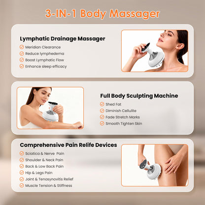 Choufaly Lymphatic Drainage Massager & Anti Cellulite Massage Tool, Helps Reduce Stretch Marks & Cellulite, for Legs, Arms & Belly, Body Sculpting Machine with Microcurrent & Light & Heat & Vibration Choufaly buy supplements Au