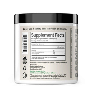 CNP Organic D Mannose Powder 2000mg - Powder D Mannose Supplement for UTI Support, Pure D-Mannose Powder from Guar Beans, Vegan Non GMO Clean Formula, Bladder Urinary Tract Health Supplement Use