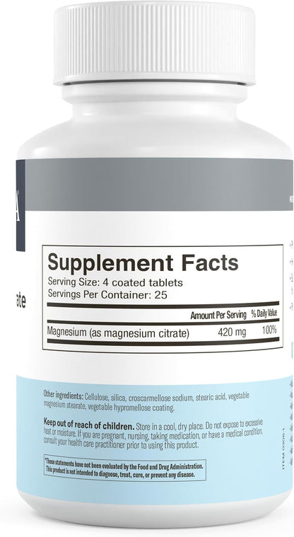 FREEDA Magnesium Citrate Powder for Bone, Joint, & Muscle Support 100 Count | Supports Nerve Health, Relaxation, Sleep, Metabolism, & Digestive Function – Kosher, Vegan, Gluten-Free, Made in USA