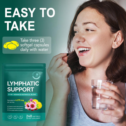 Lymphatic Drainage Supplements, Lymphatic Support Softgels for Immune Health, Plant-Based Formula with Echinacea, Burdock Root, Elderberry, Bromelain, Turmeric, 240 Softgels UXENPHXF buy supplements Au