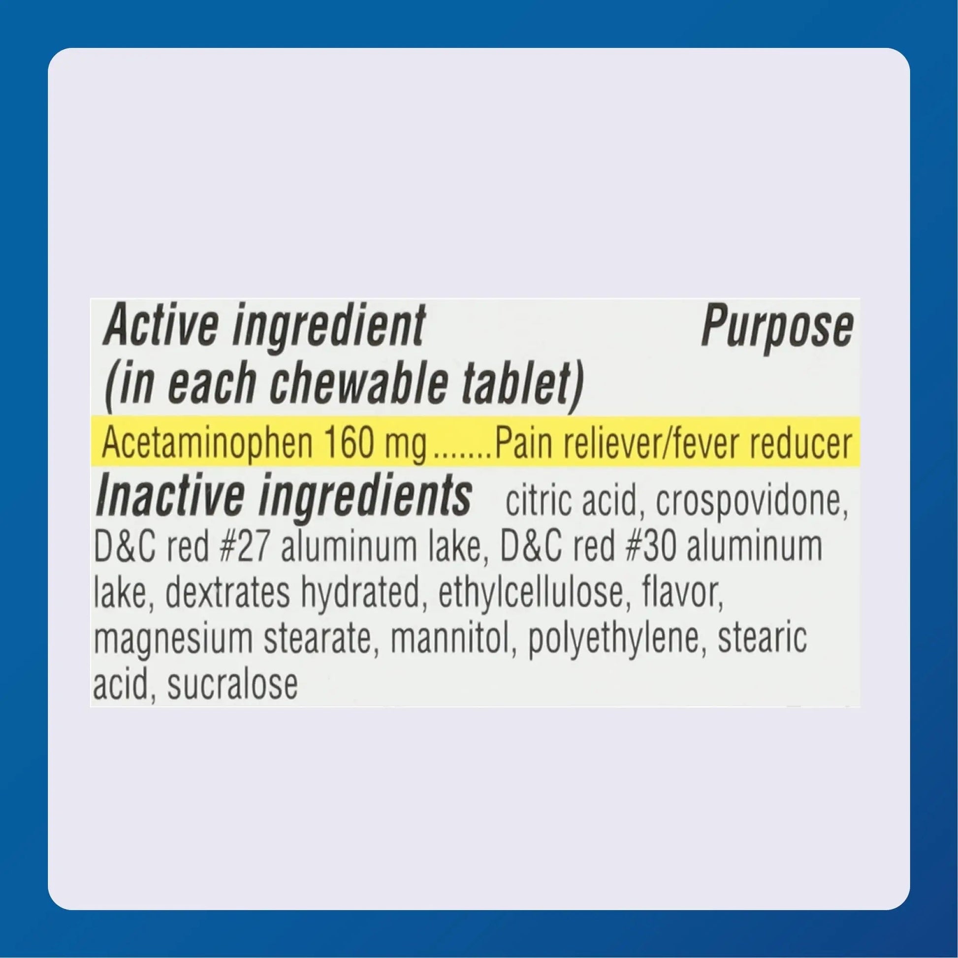 MAJOR Children’s Mapap Acetaminophen 160 mg Chewable Tablets - Pain Reliever/Fever Reducer - Aspirin Free - Ibuprofen Free - for Ages 2 to 11-24 Count (3 Pack) MAJORBuy Supplements Australia