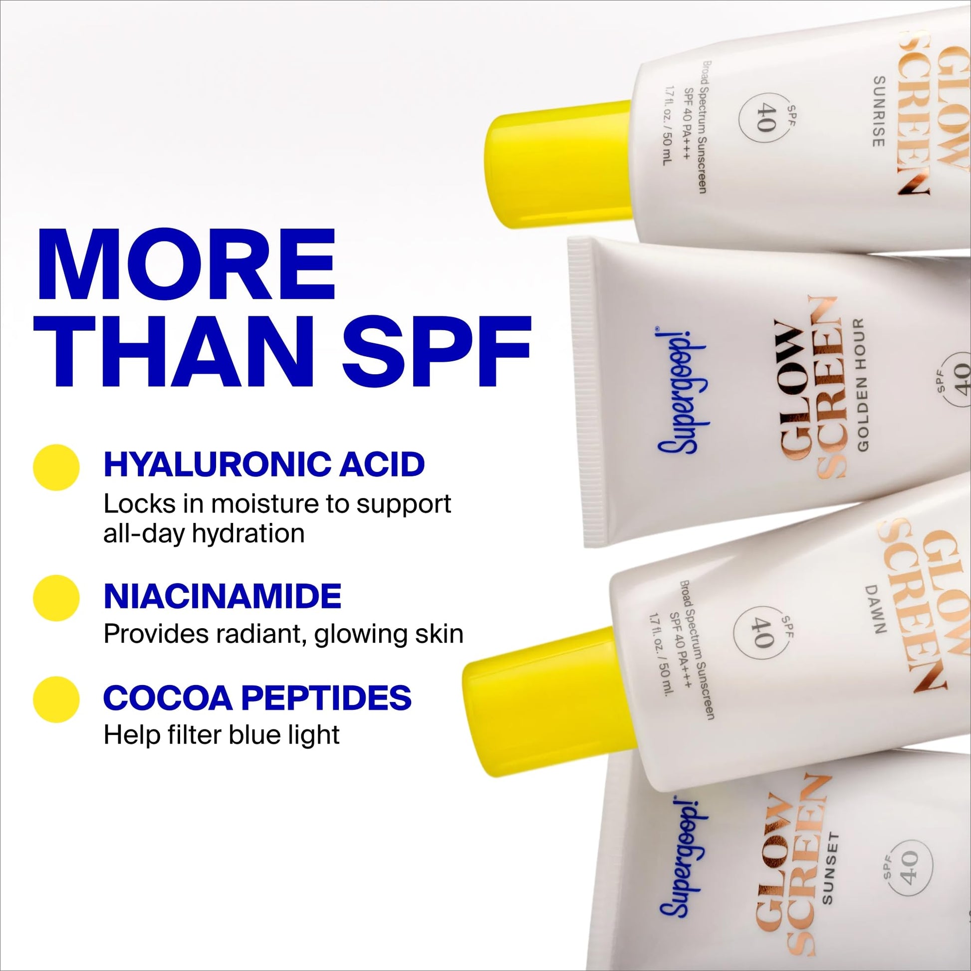 Supergoop! Glowscreen SPF 40, Sunrise (Champagne Glow) - 1.7 fl oz - Glowy Primer + Broad Spectrum Tinted Sunscreen - Helps Filter Blue Light - Hydration - Hyaluronic Acid & Vitamin B5 Supergoop!Buy Supplements Australia