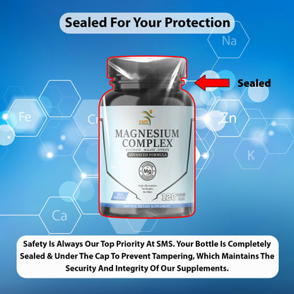 SMSHEALTHPRODUCTS.com Magnesium Complex | 470mg of Magnesium Glycinate, Malate, & Citrate for Muscles, Nerves, & Energy | High Absorption | Vegan, Non-GMO | 120 Capsules SMSHEALTHPRODUCTS.com buy supplements Au