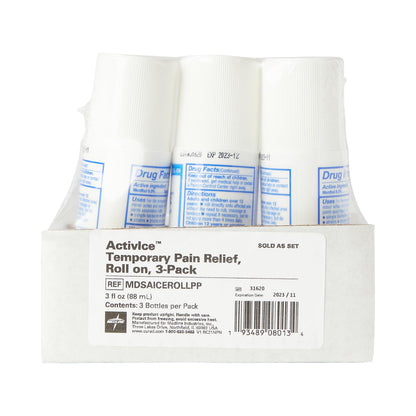 Medline ActivICE Roll-On Cooling Gel, Topical Pain Relief for Arthritis, Joint, Muscle, Back & Body Aches & Pain, 3 oz (3 Count) MedlineBuy Supplements Australia