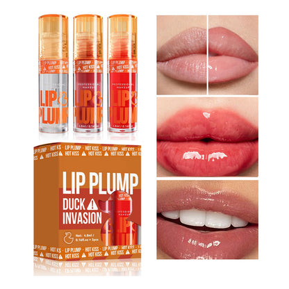 GHFCZOO 3 Colors Duck Lip Plumper Gloss, Hydrating Glitter Shine Primer Lip Tint, Non-Sticky Korean Plumping Lip Oil, Moisturizing Tinted Lip Balm for Sexy, Glossy Lips (Set A, 3pcs/set) GHFCZOOBuy Supplements Australia