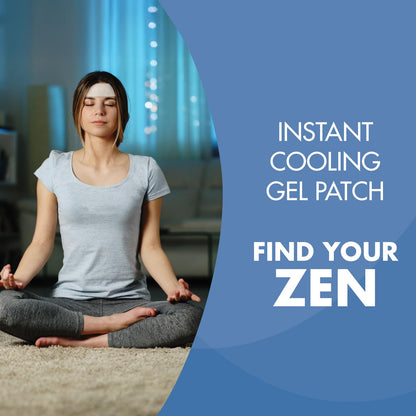 HealthWise Instant Cool Gel Patches | Migraine & Fever Relief | 12-Count | 4.75” x 2” | Soothing Menthol Vapors | Non-Medicated Formula HealthWiseBuy Supplements Australia