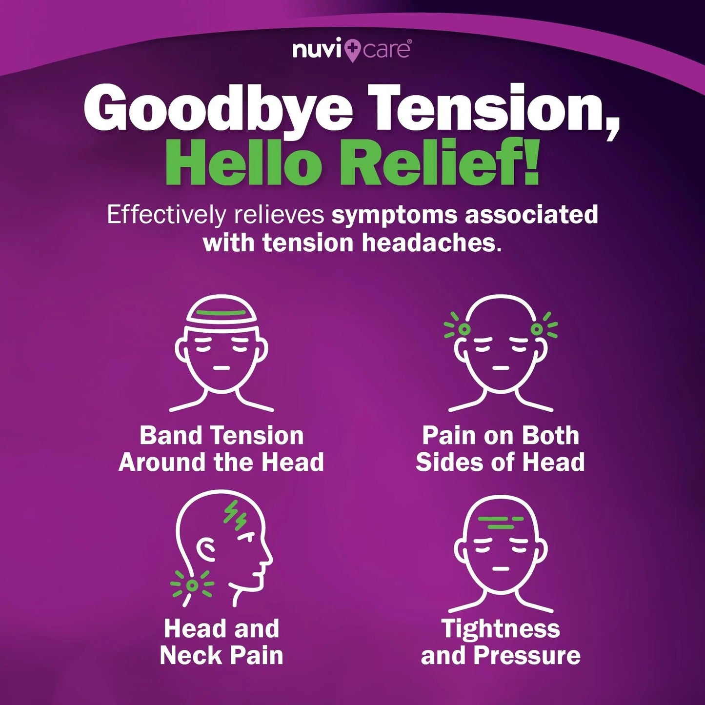Nuvicare Tension Headache Relief Pills with 500mg Acetaminophen and 65mg Caffeine - Non Aspirin Pain Reliever Aid - Compare to Active Ingredient in Aspirin Free Excedrin Tension Headache (100 Caplets) NUVICAREBuy Supplements Australia
