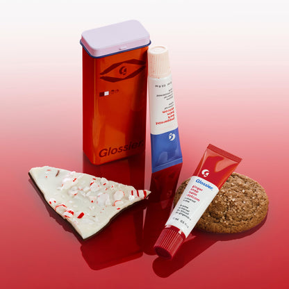 Glossier Balm Dotcom Hydrating Lip Balm Duo - Peppermint Bark & Ginger Snap - Lanolin, Beeswax & Castor Oil for Dry Lips - Nourishing Lip Care Gift Set, 2 x 15ml GlossierBuy Supplements Australia