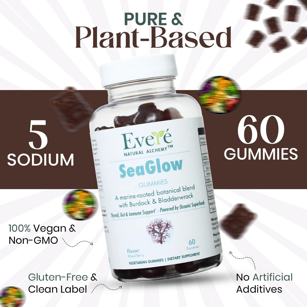 The EverÉ Natural Alchemy Sea Moss with Bladderwrack & Burdock Root – Vegan, Plant-Based Gummies with Minerals & Botanicals – Mixed-Berry Flavor, Non-GMO & Gluten-Free The EverÉ Natural Alchemy buy supplements Au